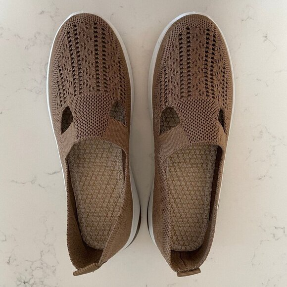 Women's Breathe Solid Color Soft Slip On Knit Orthopedic Sneaker Tan 40 - Picture 10 of 10